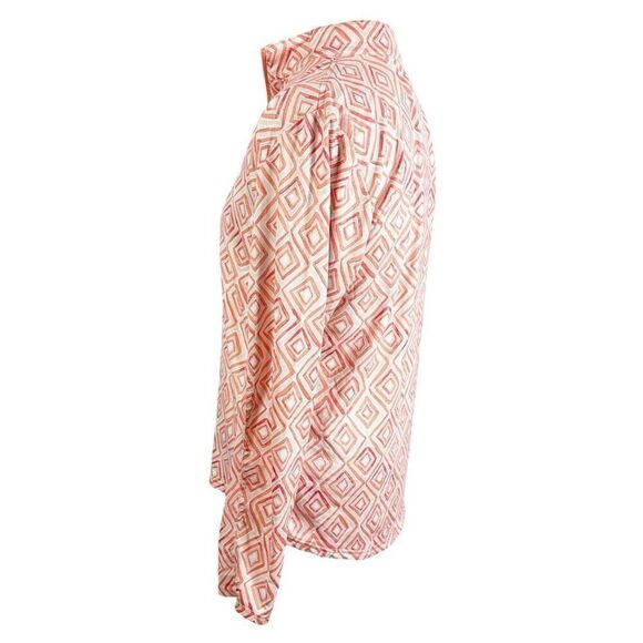 San Soleil Orange Diamond Print Golf Top 1/4 Zip Jewel UPF 50+ Vent Arms Size L - Picture 3 of 8